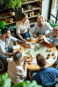 Ludzie siedzący przy stole